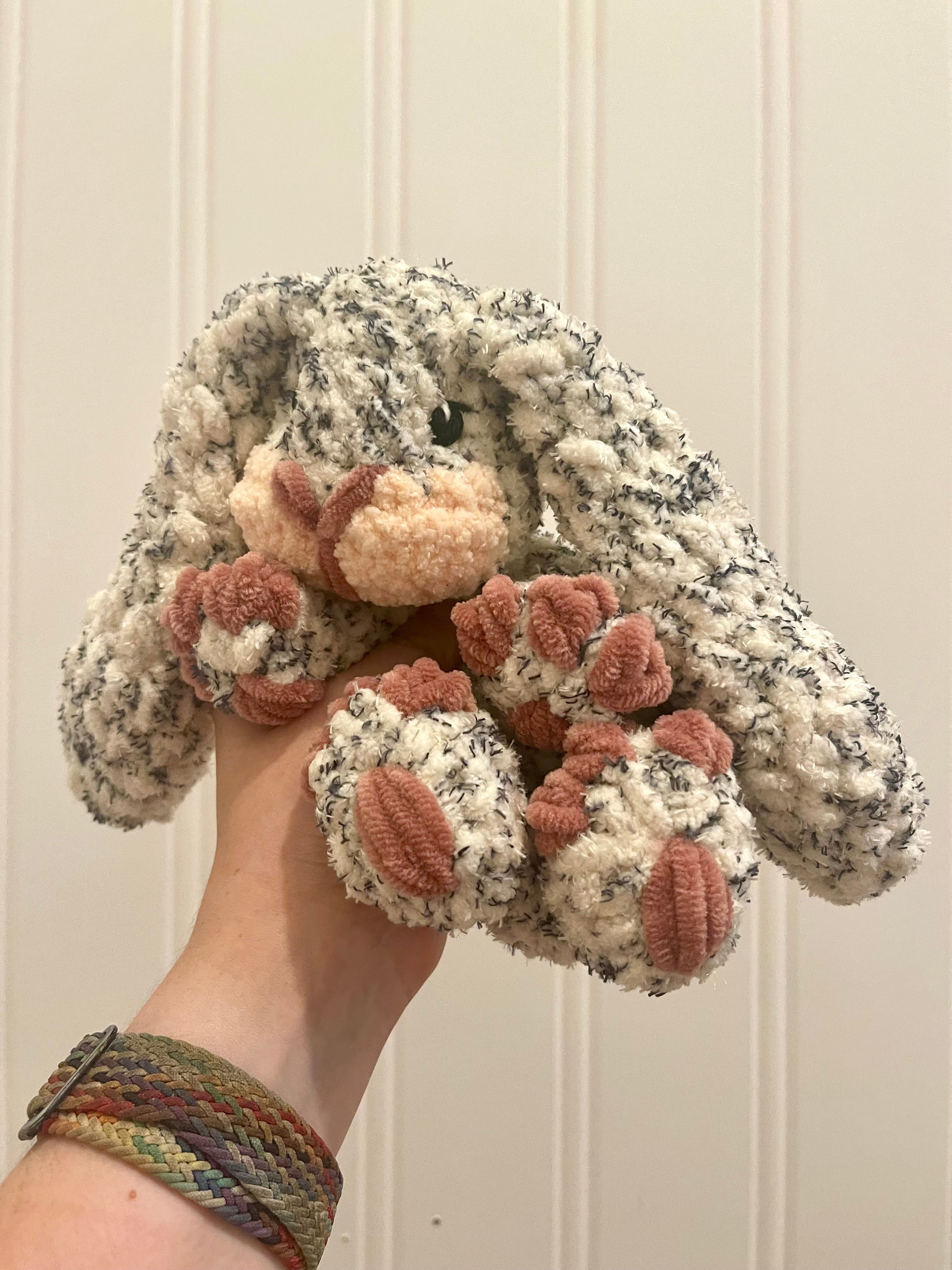 Baby Bunny Lovey - Handmade Crochet Snuggler Beanie | Willow Ann Crochet