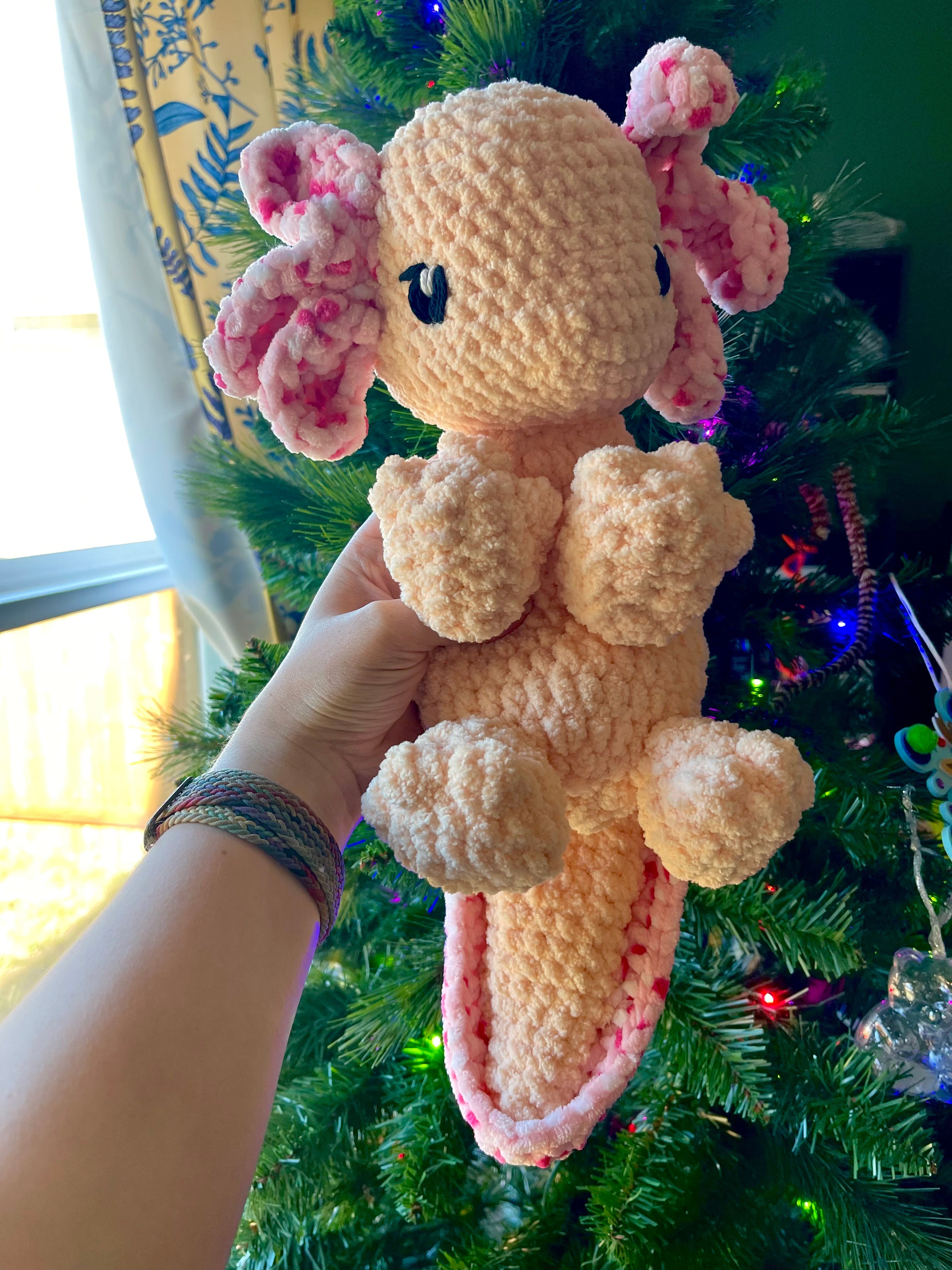 Baby Axolotl Lovey - Handmade Crochet Snuggler Lily | Willow Ann Crochet