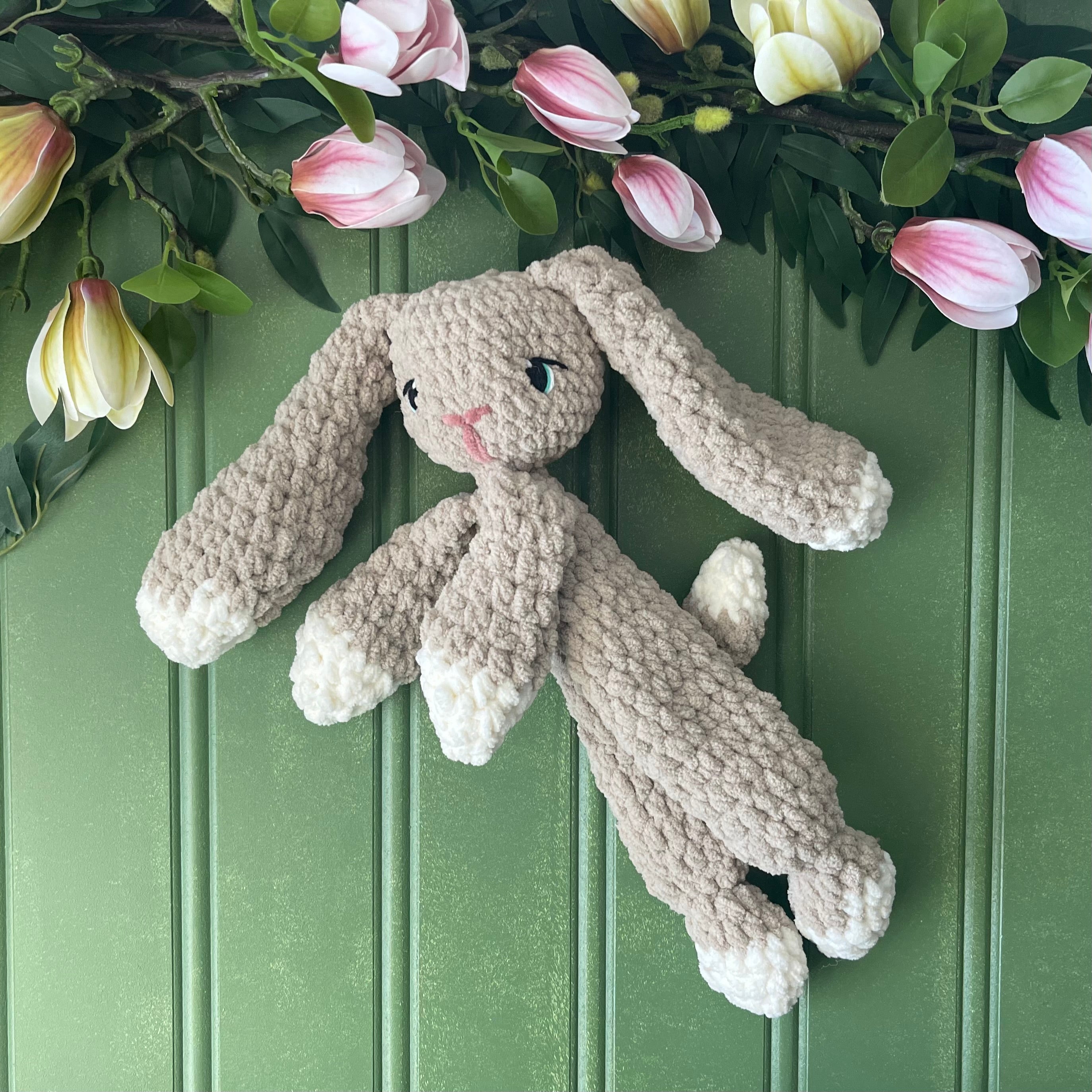 Baby Bunny Lovey - Handmade Crochet Snuggler Olive | Willow Ann Crochet