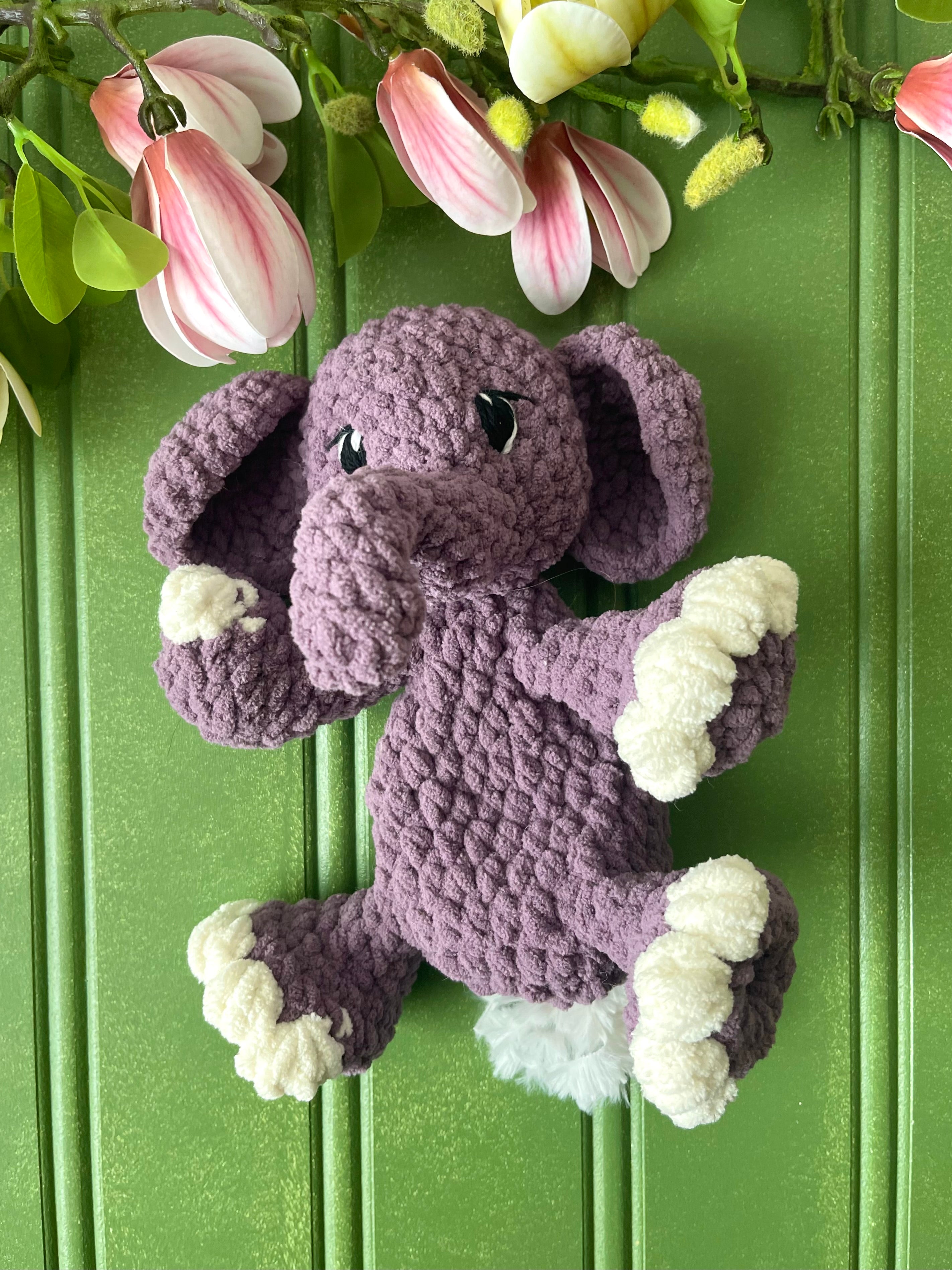 Baby Elephant Lovey - Handmade Crochet Snuggler Easton | Willow Ann Crochet