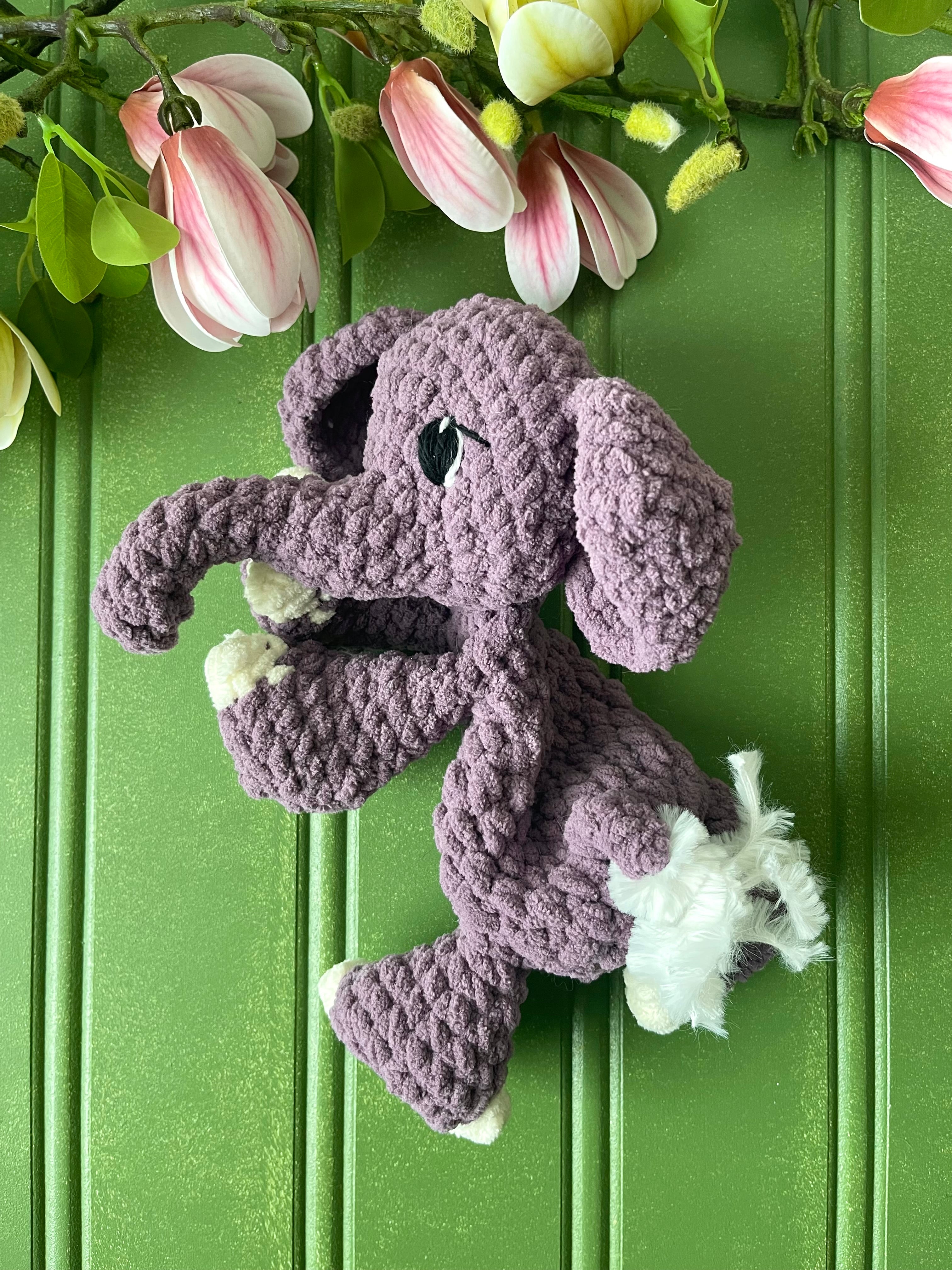 Baby Elephant Lovey - Handmade Crochet Snuggler Easton | Willow Ann Crochet