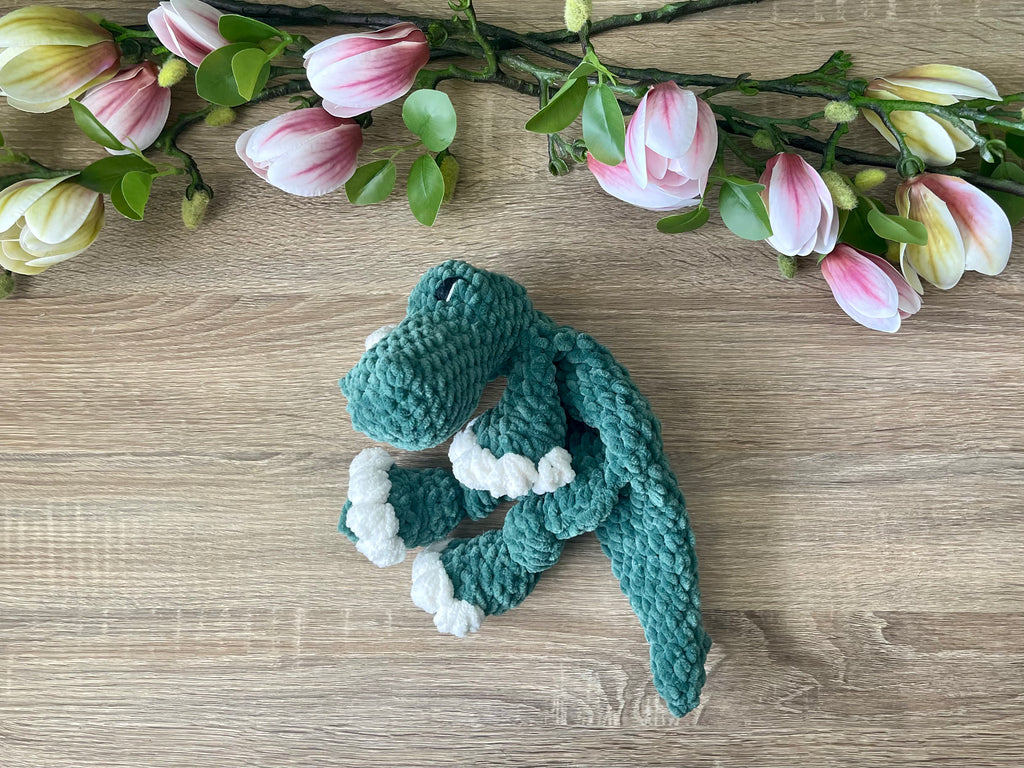 Baby Alligator Lovey - Handmade Crochet Snuggler Alan | Willow Ann Crochet